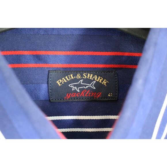 Paul & Shark Yachting Mens 41 Striped Button Up Dress Shirt H690 - Picture 4 of 5